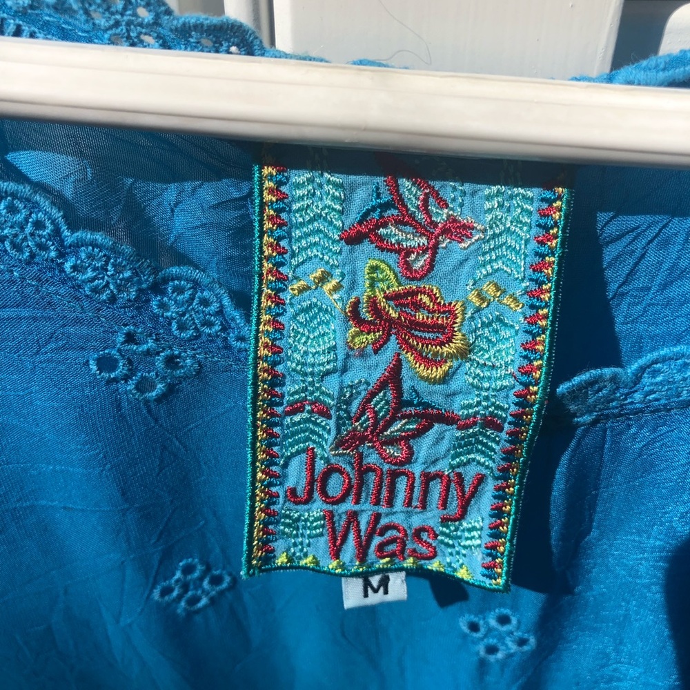 Johnny Was sleeveless royal blue top